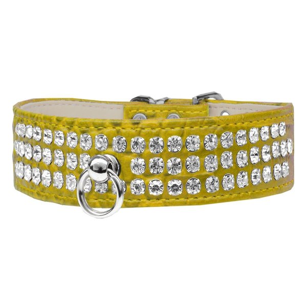 Mirage Pet Products Style No.73 Rhinestone Designer Croc Dog CollarWhite Size 22 82-22-YWC22